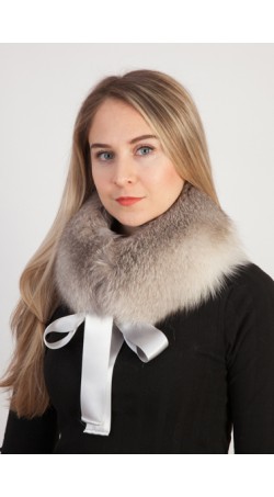 Grey fox fur collar - neck warmer